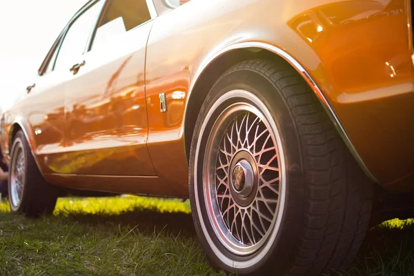 Old orange jaguar car