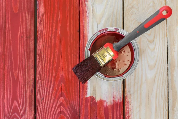 Wooden Board With a Can of Paint at Painting