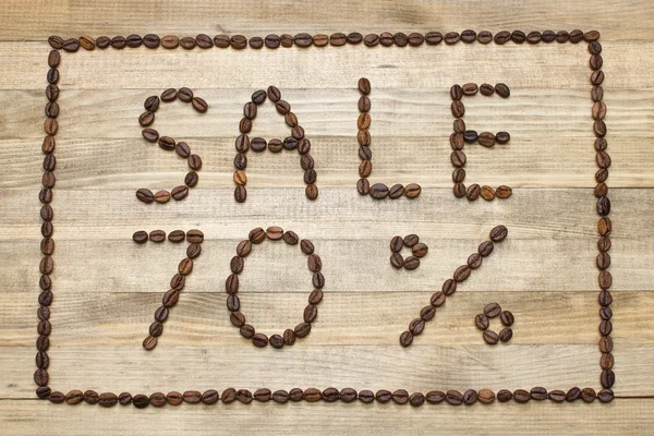 Advert sale made of coffee beans