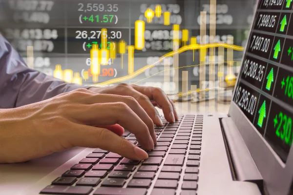 Financial stock market data. Candle stick graph chart of stock market ,stock market data graph chart on LED concept, work for stock market background ,stock market education and stock market analysis