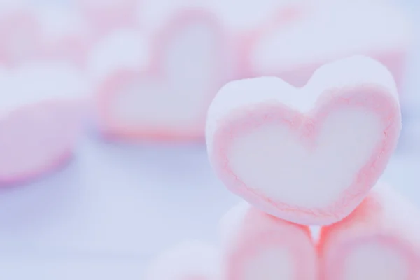 Pink heart shape marshmallow for love theme and Valentine concep