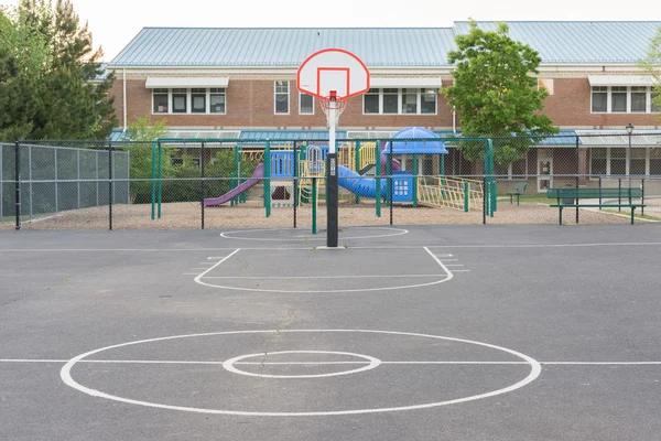 Basketball court inside elementary school