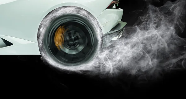 Racing Car Burnout isolated on black background