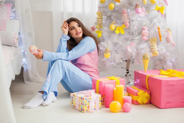 Young girl in pyjamas