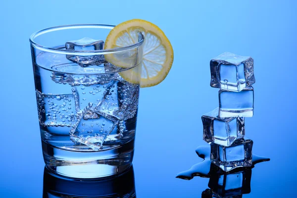 Water with ice and lemon