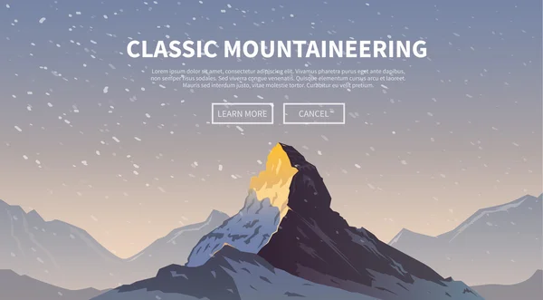 Climbing vector background. The Matterhorn.