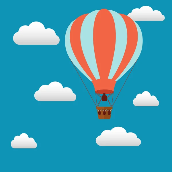 Hot air baloon in the sky vector illustration