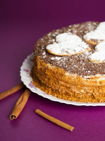 Cake with chocolate crumb.