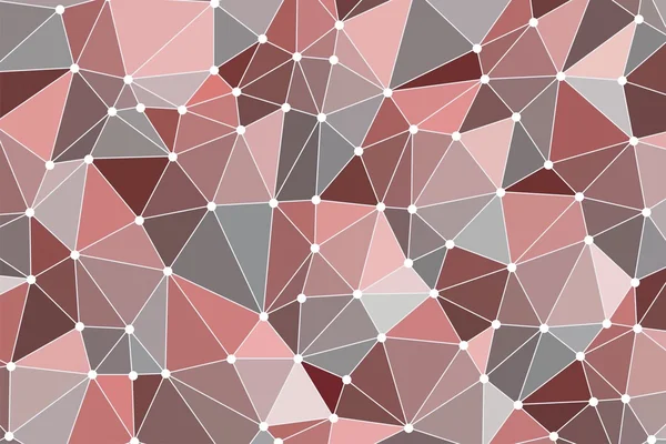Background polygon with points. Pink-gray color. Polygonal background. Abstract form with connected lines and dots. Multicolor geometric rumpled triangular low poly style gradient illustration graphic. Background of triangles