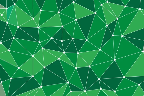 Background polygon. Green color. Abstract geometric background with polygons. Molecule and communication background. Background triangulation dots