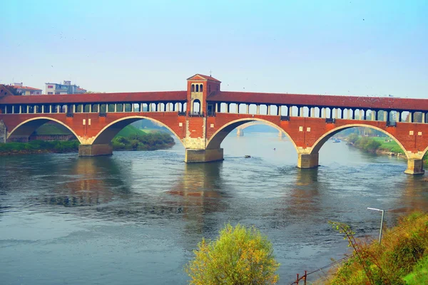 Covered bridge in Pavia,Italy