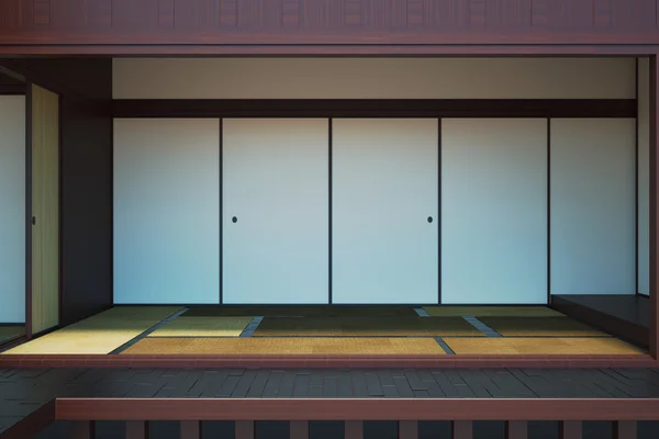 Image of the empty interior main room in the Japanese style.