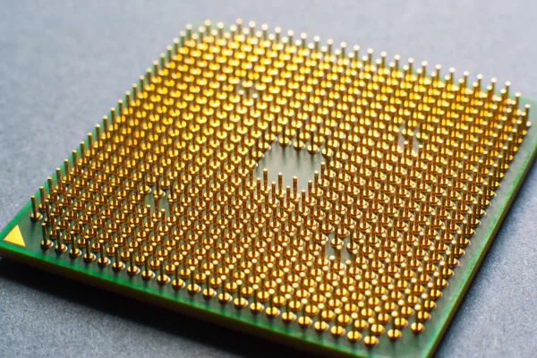 Computer processor chip on black background