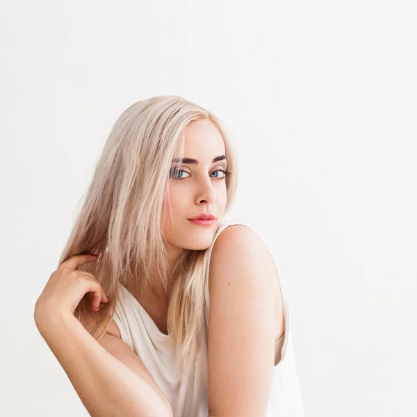 Girl with blond dyed hair