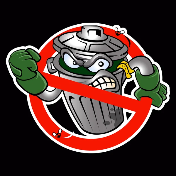 Cartoon trash can.Mascot trash can,Junkbuster