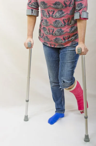 Broken Leg and Crutches