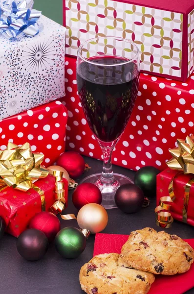 Christmas Parcels,  Red Wine and Christmas Cookies