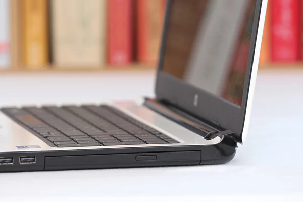 White laptop on a table