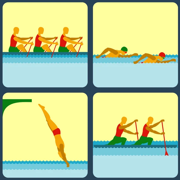 Icons with water sports