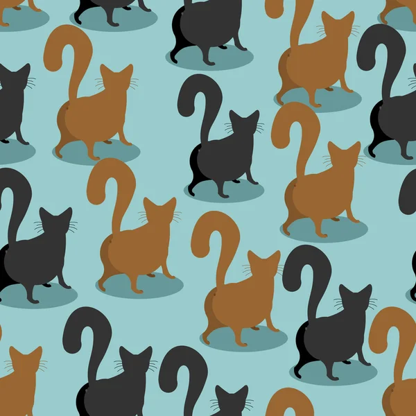 Back Cat seamless pattern. Pets background. Animal ornament