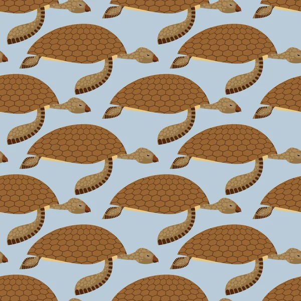 Water Turtle seamless pattern. Vector background Marine reptiles