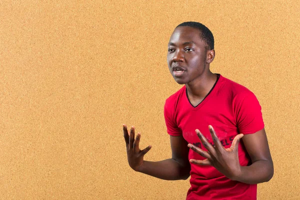 Closeup portrait of an angry, unhappy, annoyed young african man