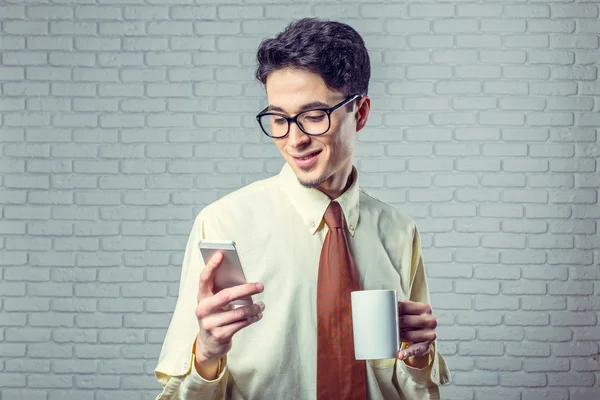 Portrait of young happy business man