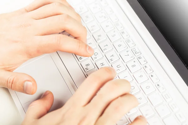 Male hands on keyboard