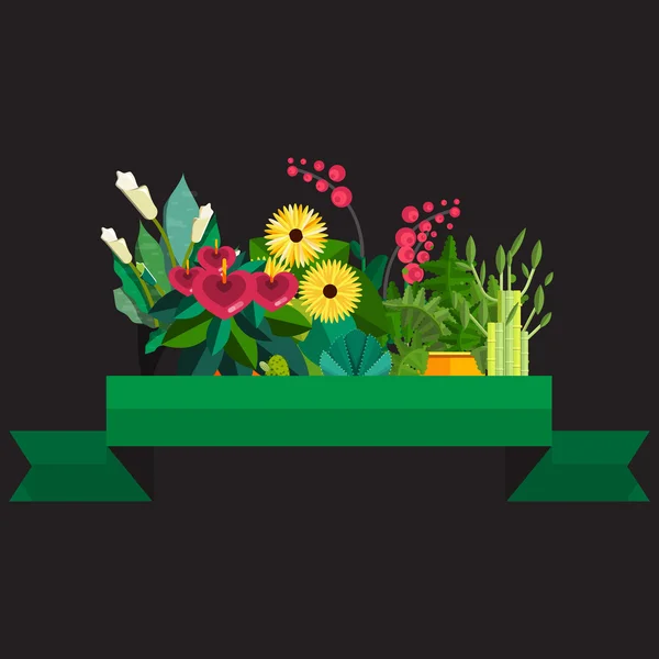 Bouquet of flowers. Birthday  , vector illustration flat design