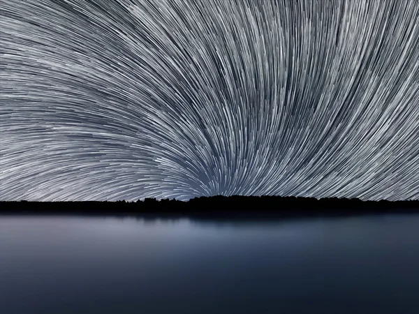 Star Trails, Beautiful Blue Night reflection