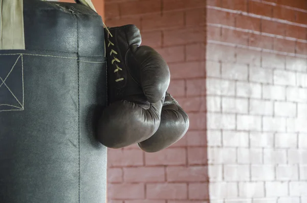 Boxing gloves on a punching bag