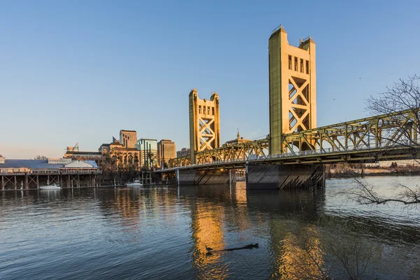 Gold Tower Bridge in Sacramento, California