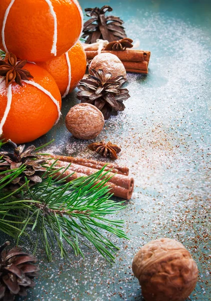 Walnuts, mandarins and cinnamon - Christmas decorations