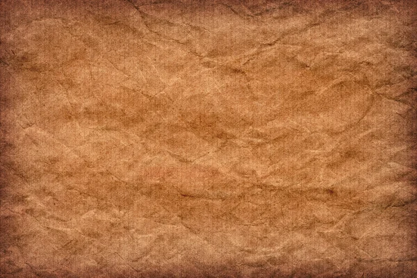 Recycle Brown Kraft Paper Striped Vignette Coarse Crumpled Grunge Texture