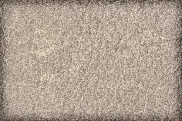 Old Weathered Rough Creased Beige Leather Vignette Grunge Texture Sample