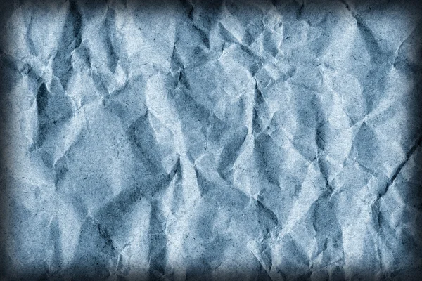 Blue Recycle Kraft Paper Bag Crumpled Vignette Grunge Texture Detail