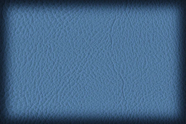 Artificial Eco Leather Dark Powder Blue Coarse Vignette Grunge Texture Sample
