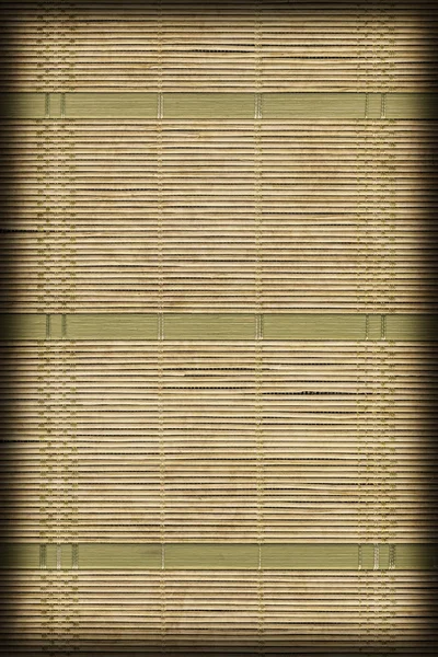 Natural Green Ocher Straw Place Mat with Multicolored Woven Pattern Vignette Grunge Texture