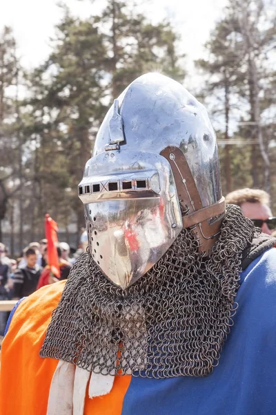 Reenactor dressed as mediaeval knight