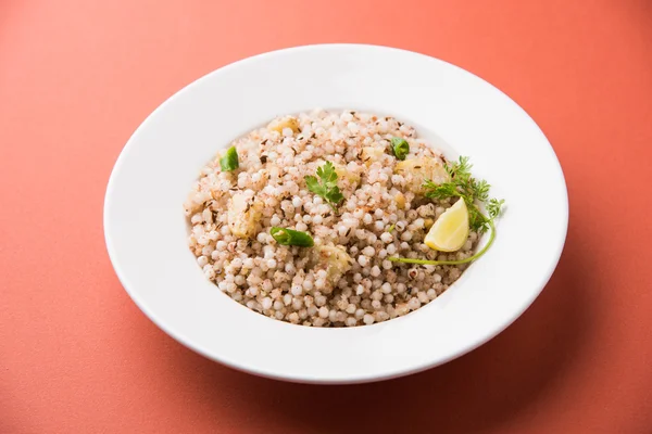 Sabudana Khichadi - An authentic dish from Maharashtra made with sago seeds, served with curd