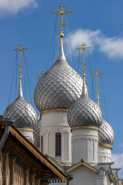 Domes of orthodox church on a blue sky