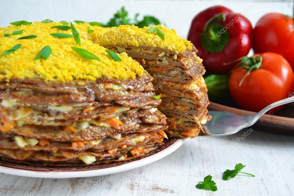 Печеночный Торт Рецепт С Фото Из Свиной