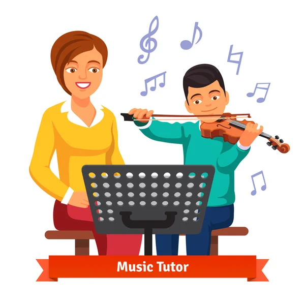 Musical tutor woman teaching