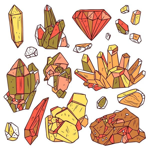 Hand Drawn Crystals And Minerals