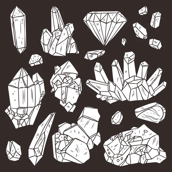 Hand Drawn Crystals And Minerals