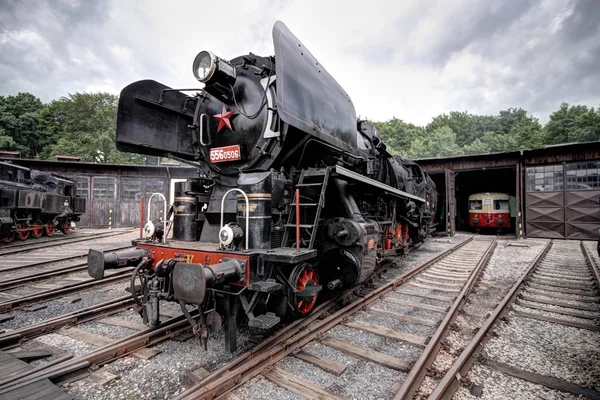 Parked steam engine