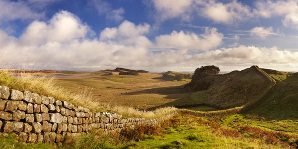 Hadrian\'s Wall, near Housesteads Fort in early morning light