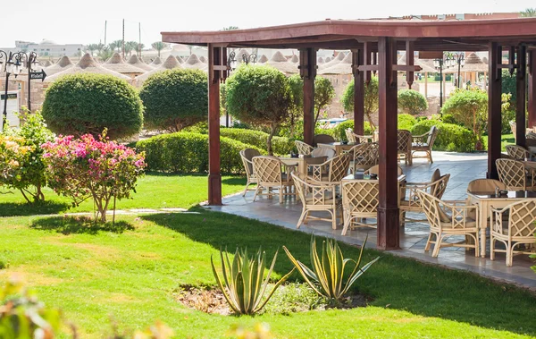 Garden restaurant near the beach at the hotel Sentido, Hurghada,
