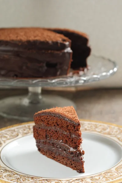 Chocolate cake with chocolate cream