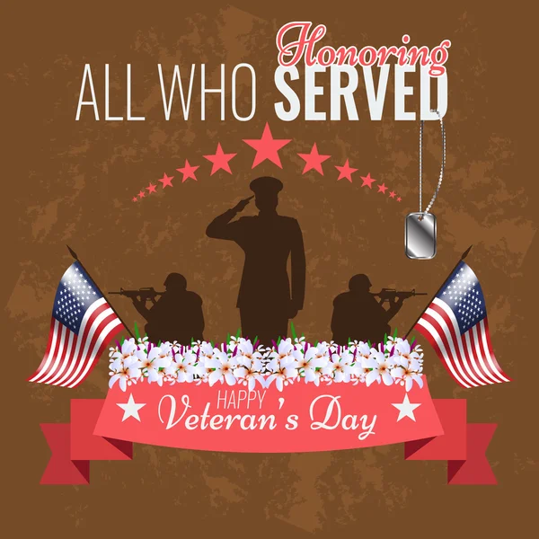 Veterans day background. Vector Veteran greeting card.